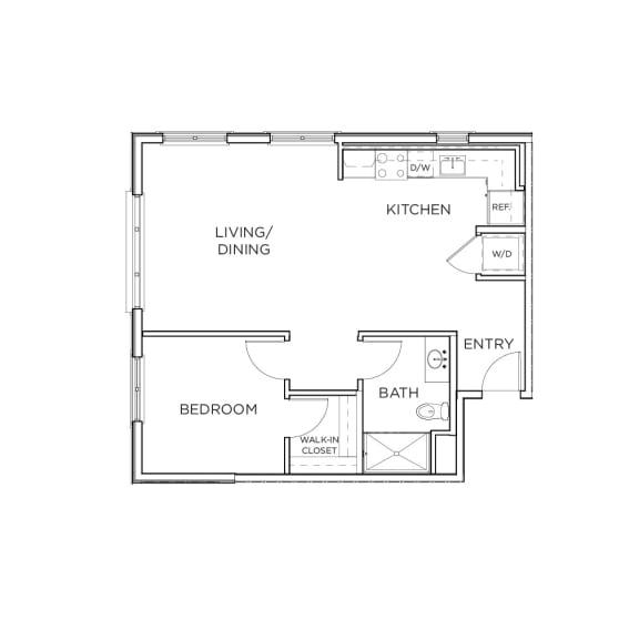 Floor Plan  A2 1x1 718 sqft