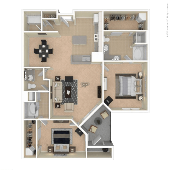 2 Bedrooms and 2 Bathrooms Floor Plans 2 Bedrooms and 2 Bathrooms Floor Plans at The Mark at Dulles Station, Herndon, Virginia