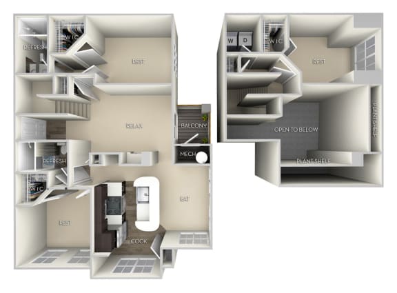 Cedar Broadlands 3 bedroom 2 bath unfurnished floor plan apartment in Ashburn VA Cedar Broadlands 3 bedroom 2 bath unfurnished floor plan apartment in Ashburn VA at Broadlands, Ashburn, VA