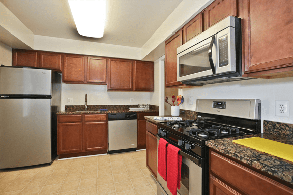 Renovated Kitchen Featuring Stainless Steel Appliances at Fairfax Square at Fairfax Square, Virginia