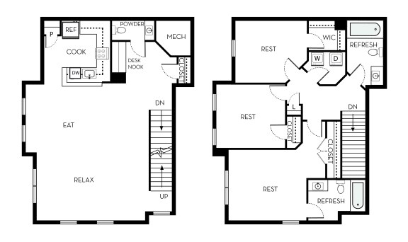 McKinley Barrington Park 3 bedroom 2 and a half baths floor plan  at Barrington Park Apartments, Manassas, VA