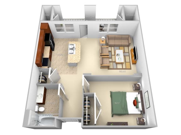 Tessio Villagio Apartments furnished studio 1 bath floor plan apartment in Fayetteville NC