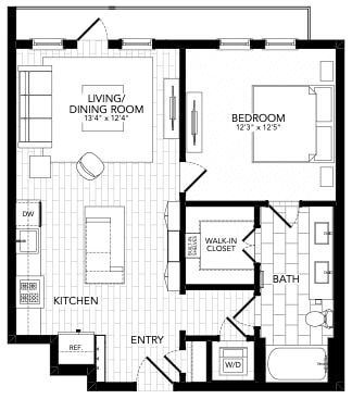 1 Bedroom - a15 Floor Plan 1 Bedroom - a15 Floor Plan at AVE Blue Bell, Blue Bell, PA