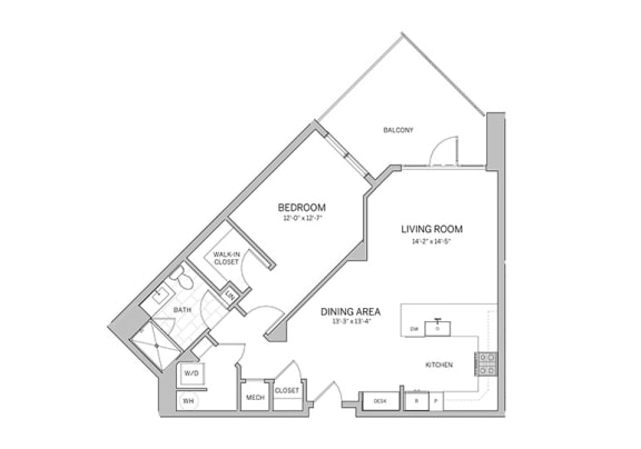 1 Bedroom - a19 Floor Plan 1 Bedroom - a19 Floor Plan at AVE Blue Bell, Blue Bell, PA, 19422