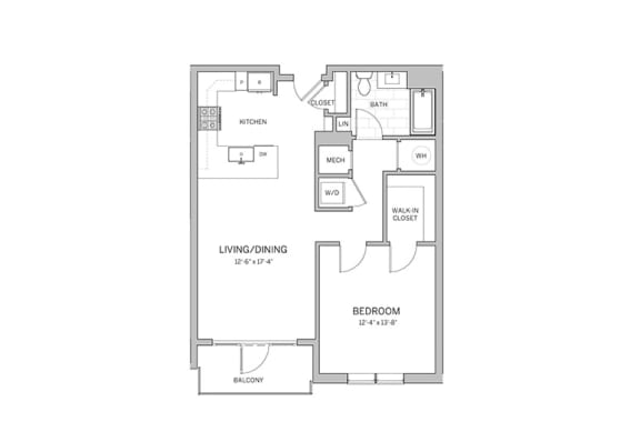 1 Bedroom - a9 Floor Plan 1 Bedroom - a9 Floor Plan at AVE Blue Bell, Pennsylvania, 19422