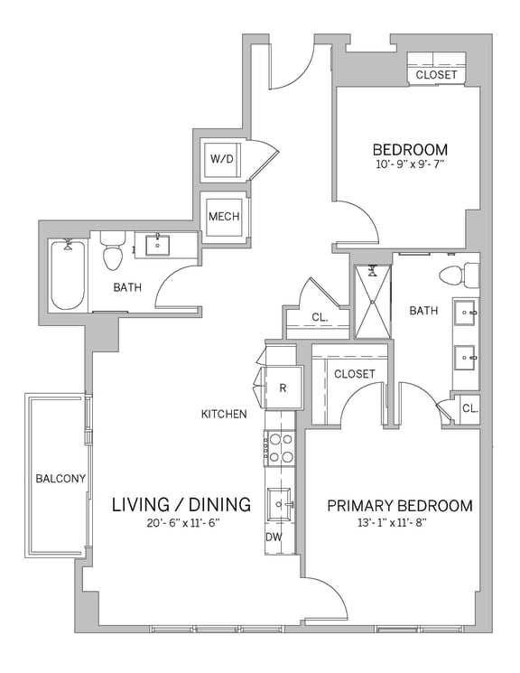 B05C Floor Plan at AVE Tampa Riverwalk, Tampa, FL, 33602