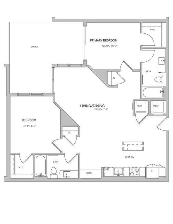 B12 Floor Plan at AVE Tampa Riverwalk, Florida, 33602