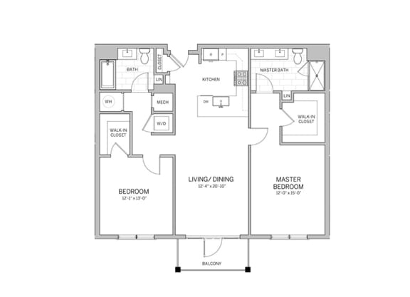2 Bedroom - b4 Floor Plan at AVE Blue Bell, Blue Bell, Pennsylvania