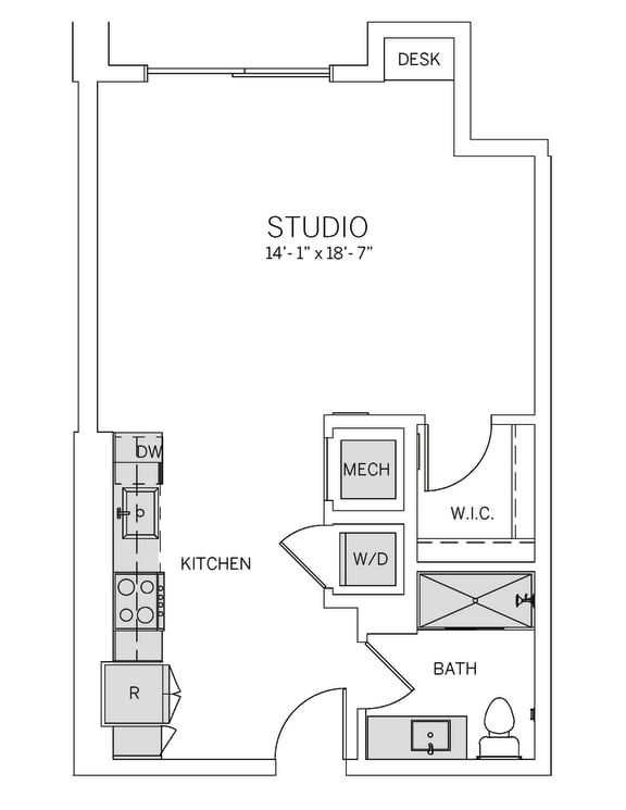 S2 Floor Plan at AVE Tampa Riverwalk, Tampa, FL, 33602