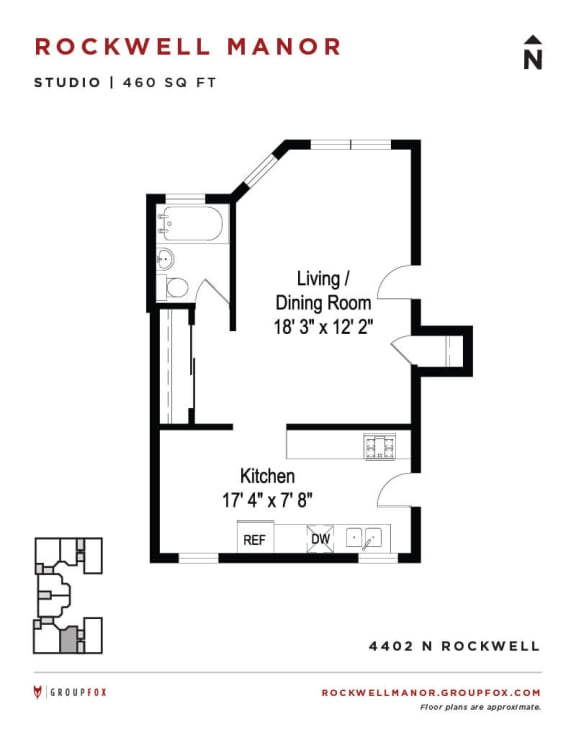 Rockwell Manor - Studio Floorplan