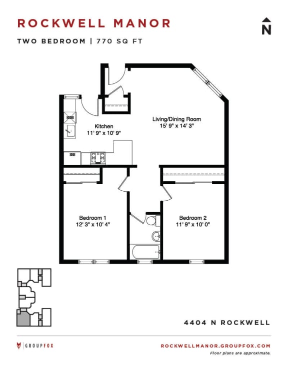 Rockwell Manor - Two Bedroom Floorplan