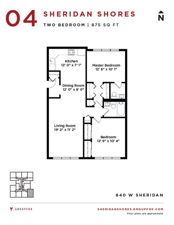 Sheridan Shores - Two Bedroom Floorplan