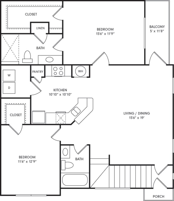 Floor Plan  B1 with Garage (Upper Level)
