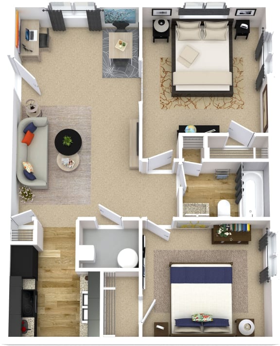 Ashbrooke Apartments 780 sq ft floor plan
