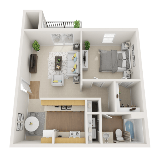 The Village Apartments Conway, AR 1 Bedroom Floor Plan