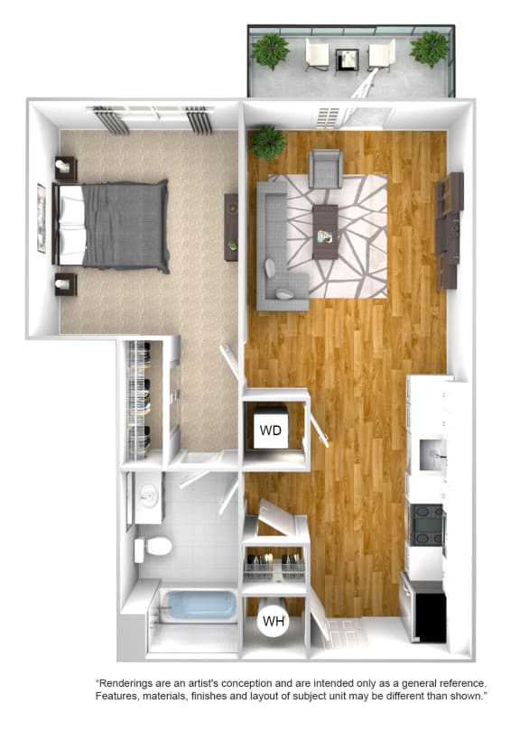 A01 Floor Plan at The Quarter House, Jackson, Mississippi