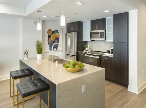 Pendant Lighting Luxurious High End The Q Topanga Woodland Hills California Waterfall Kitchen Island