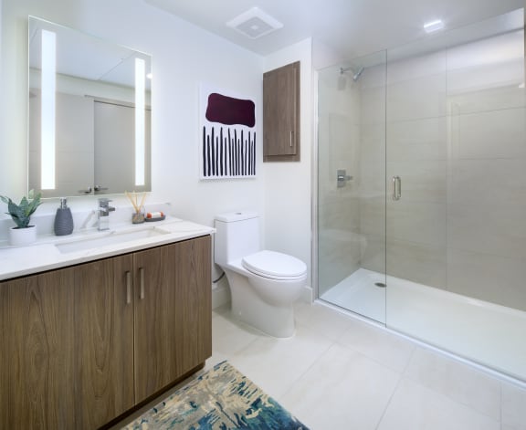 All glass shower Luxurious High End The Q Topanga Woodland Hills California