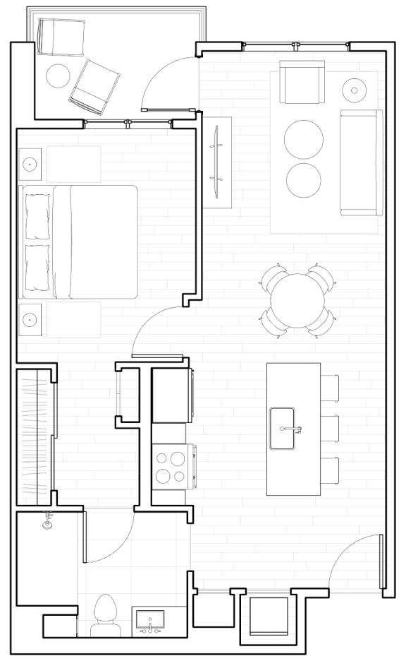 A1 Floor Plan at The Q Topanga, Woodland Hills