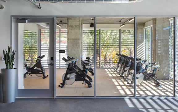 Spin Studio - Woodland Hills Luxury Apartments Spin Studio at the Q Variel in Woodland Hills
