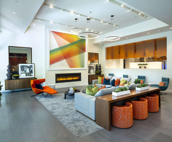 Resident Lounge Resident Lounge at the Q Variel - Woodland Hills Luxury Apartment