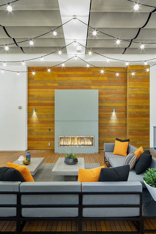 Fireplace Sitting Area Fireplace sitting area at The Q Variel- Apartments in Woodland Hills