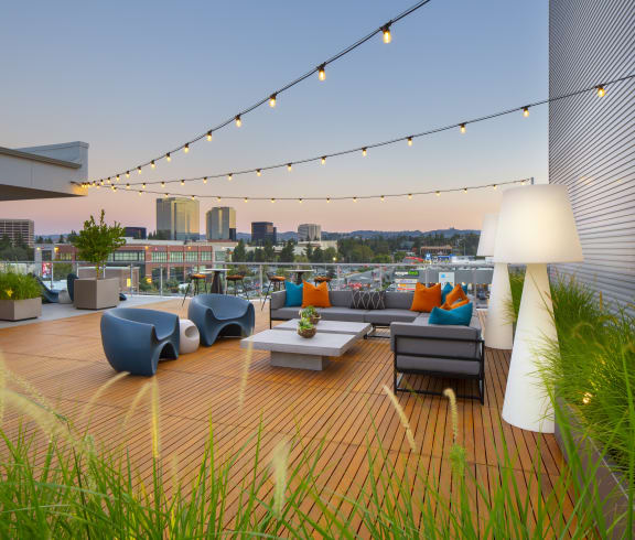 Sunset on the Topanga Rooftop Woodland Hills California The Q Topanga