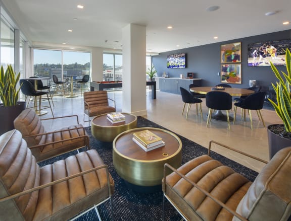 Q Sports Lounge Leather Residents Only The Q Topanga Luxurious Apartments Woodland Hills California