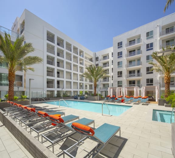 Cabana Resort Style Daytime Luxurious Pool The Q Topanga
