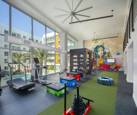 fitness gym workout The Q Topanga Luxurious Apartments Woodland Hills California