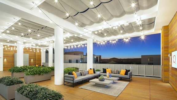Penthouse Rooftop at night