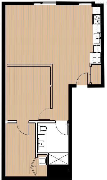  Floor Plan 1 Bedroom &quot;The Diana&quot;
