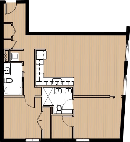  Floor Plan 2 Bedroom &quot;The Woodson&quot;