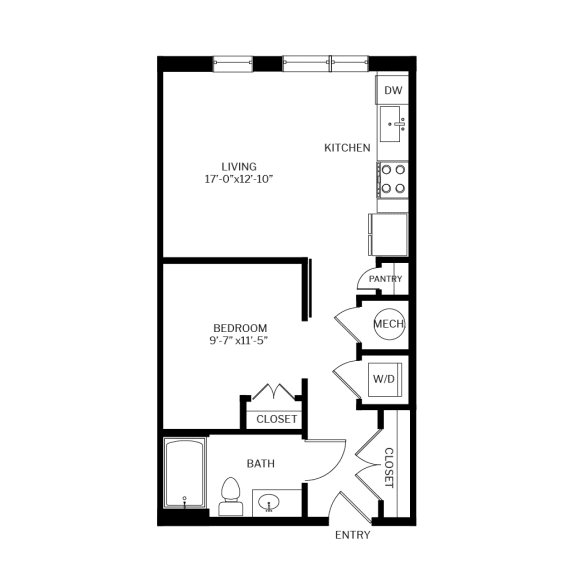 Floor Plan  The Shirley Apartments Odenton MD Cardinal Studio Floor Plan