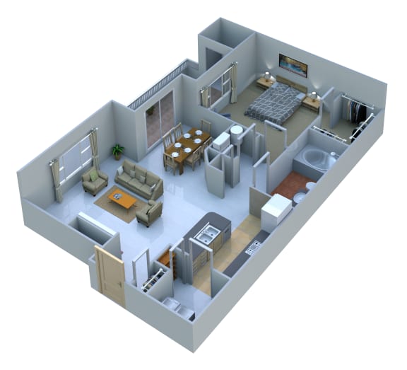 Floor Plan  1 Bedroom 1Bath