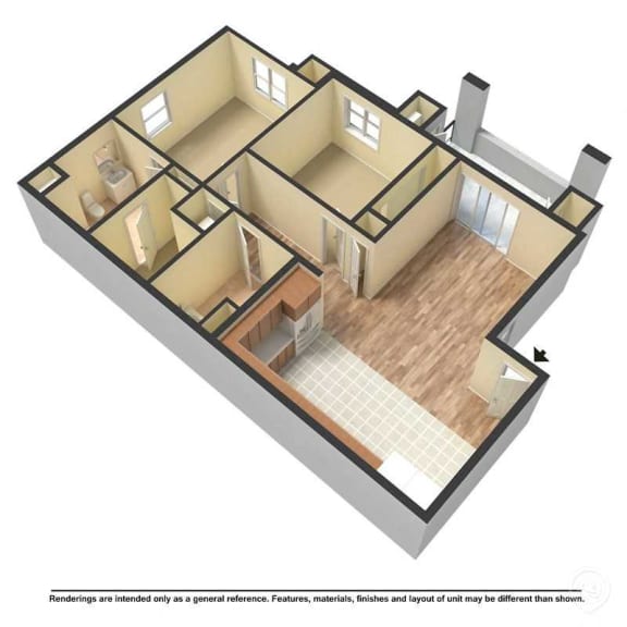 Floor Plan  Yolo Apartments 3D floor plan image
