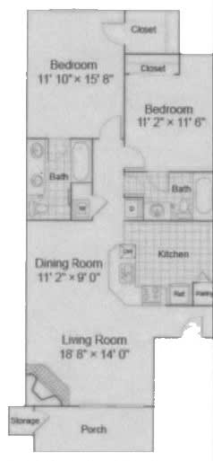 Floor Plan  Fielders Crossing 2 bedroom 2 bathroom floor plan