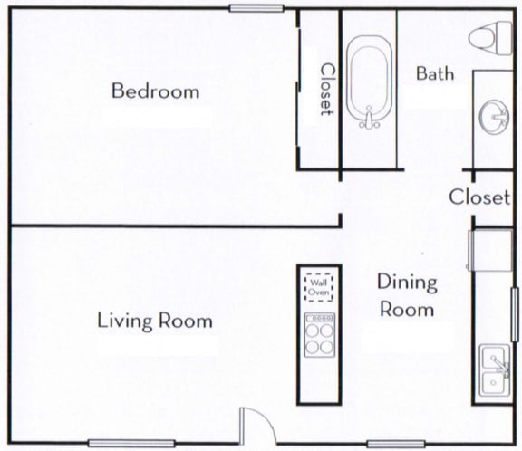 Floor Plan  Ocean View Townhomes 1 Bedroom 1 Bath floor plan