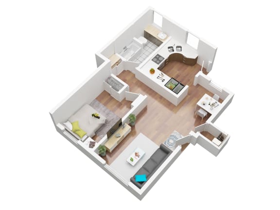 Floor Plan  1 bedroom apartment for rent in Ladera California