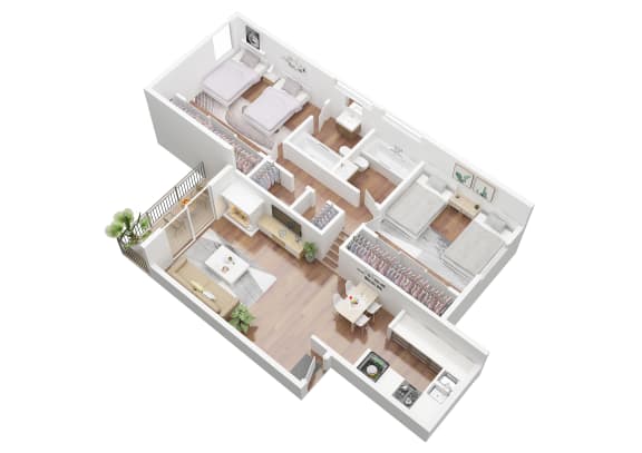 Floor Plan  Floorplans are designed to fit 2 twin beds in each room.