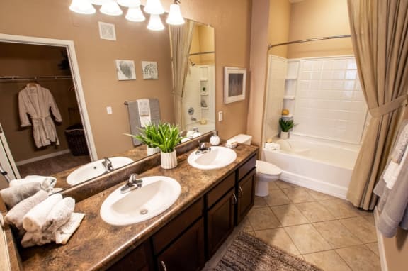Park Place Apartments bathrooms with double sinks
