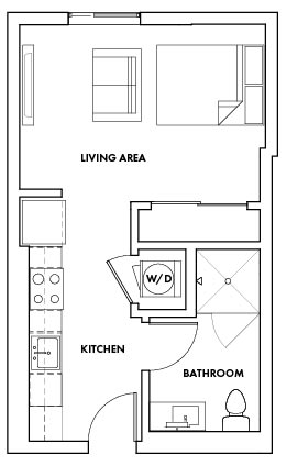 STUDIOA-410F Floor Plan at Fedora Bliss LLC, Woodland Hills