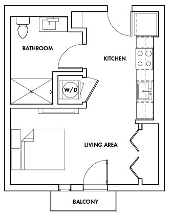 STUDIOC-211F Floor Plan at Fedora Bliss LLC, California, 91367