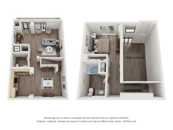G08 Combined Floor Plan at 1724 Highland, Los Angeles, California
