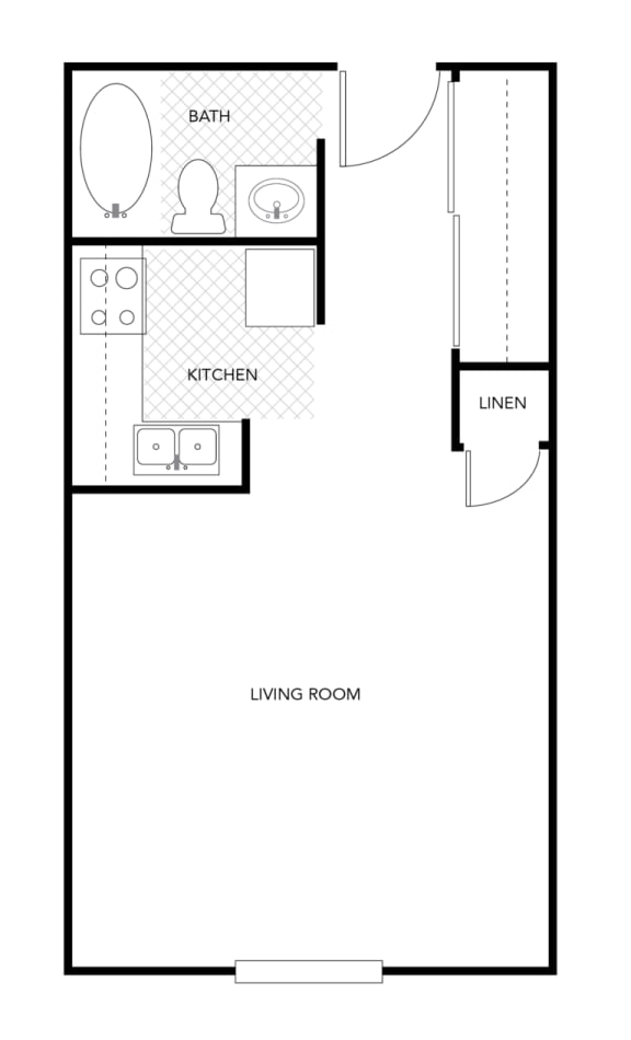 Floor Plan  Allure Apts Collegiate Studio Floor Plan