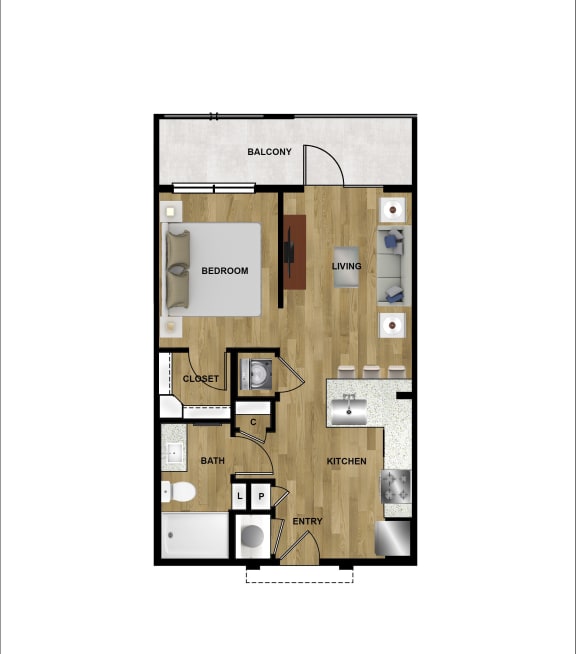 A1 Floor Plan at Brixton South Shore, Austin, TX, 78741