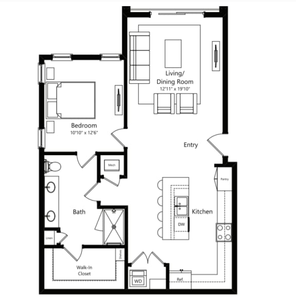 floor plan in south austin luxury apartment