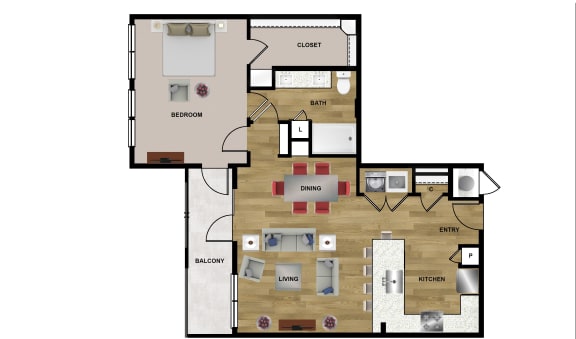 A4 Floor Plan at Brixton South Shore, Austin, TX, 78741