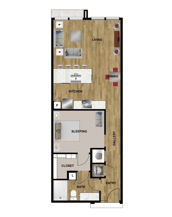 L1 Floor Plan at Brixton South Shore, Texas, 78741
