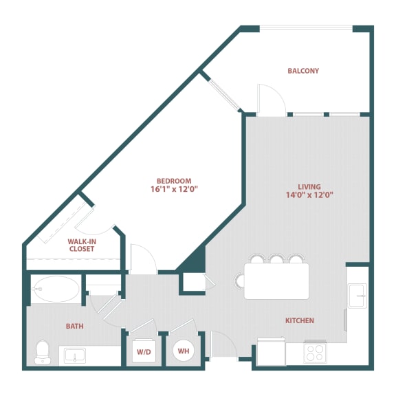 A2 One bedroom, One bathroom at 19 South Apartments, Florida, 34744
